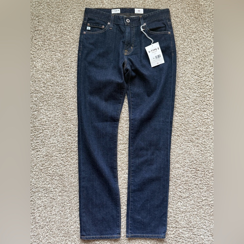 NWT AG Adriano Goldschmied B-Type II Jeans 29x31 Dark Wash Straight Stretch